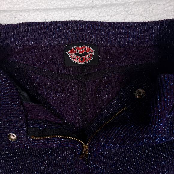 Vintage 90s Lip Service Sparkly Blue Pants Small Womens Mall Goth Gothic Y2K - Picture 8 of 16